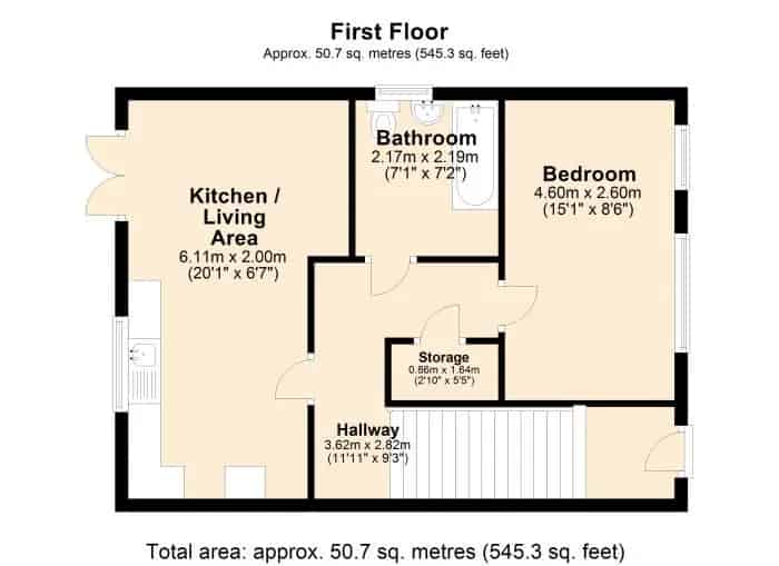 1 Bed 2 Person Flat Cottam - Pet Friendly