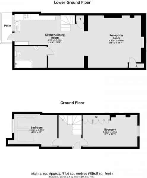 2 Bedroom Flat Balls Pond Road Maisonette 946 sq ft