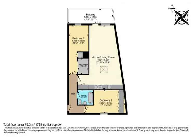 2 Bedroom Flat Top Floor Apartment with Balcony and Parking