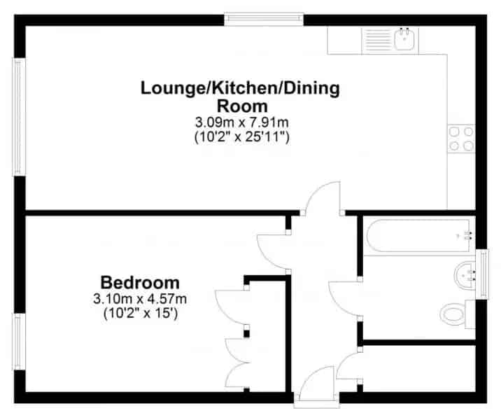 1 Bedroom Apartment with Parking and Secure Gated Entrance