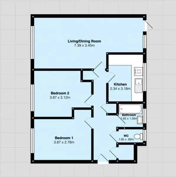 2 bedroom  Maisonette