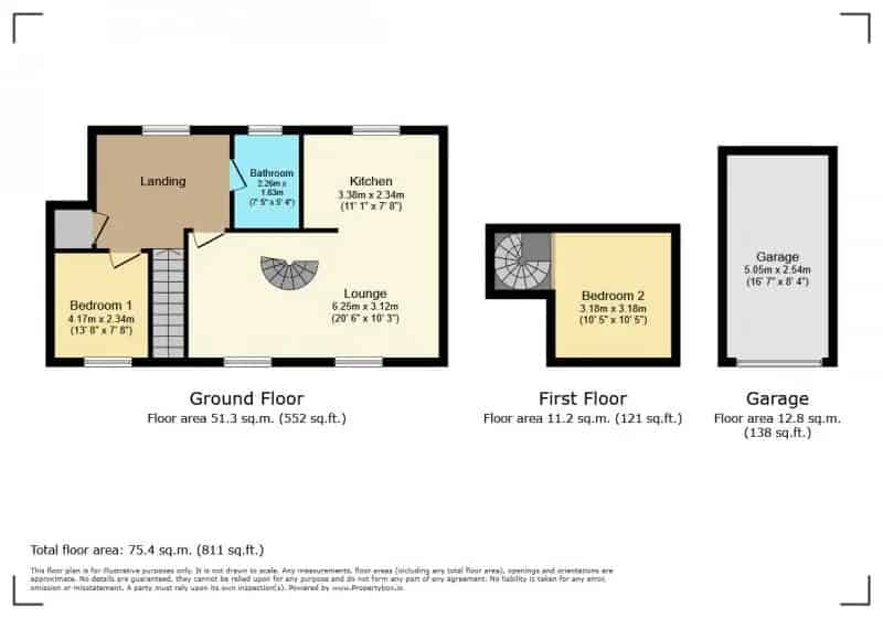 2 Bedroom End Terrace House with Parking and Garage