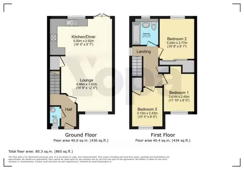 3 Bedroom Semi-Detached House with Garage and Gardens