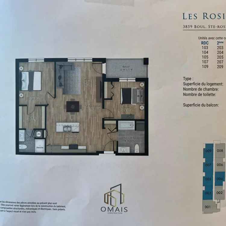 Condo for Sale in Laval Fabreville LES ROSIERS Project