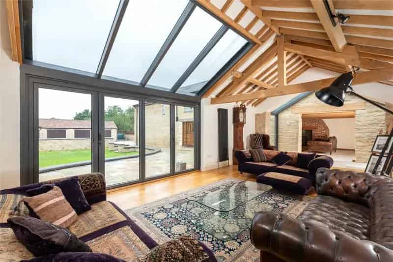 Three Double Bedroom Barn Conversion with Triple Garage and 2 Acres