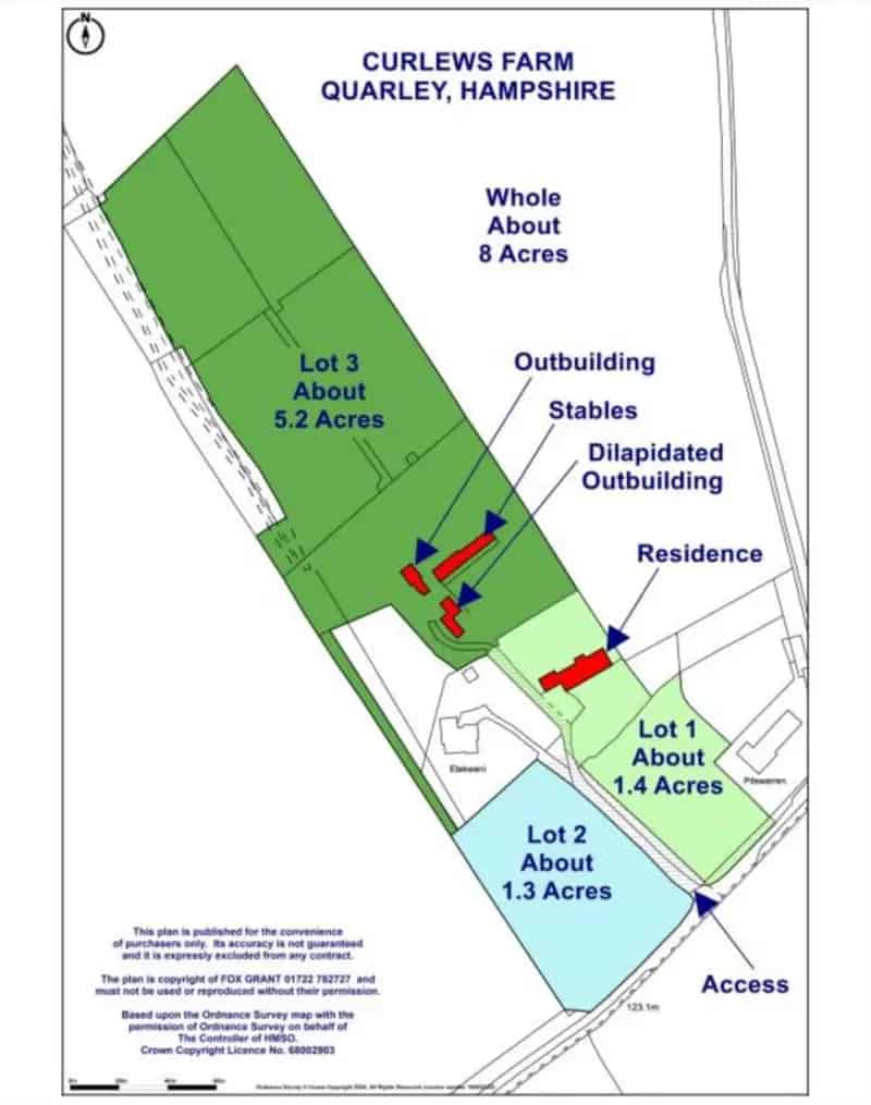 5.2 Acres Land with Outbuildings and Stables Near Grateley Station