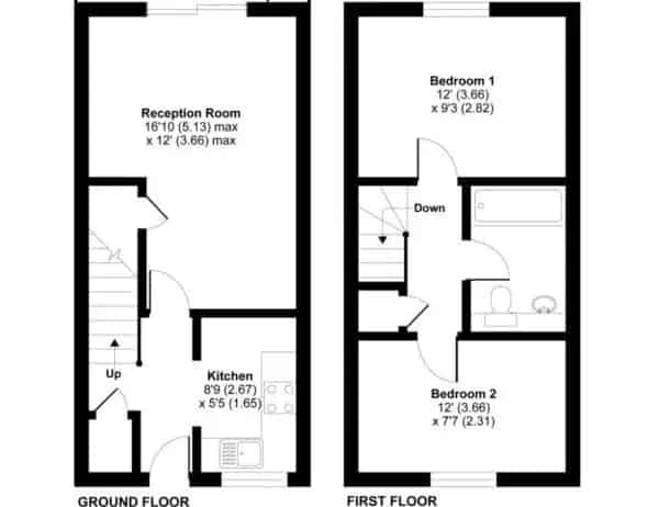 2 Bed Mid Terraced House with Garden and Parking in Gated Community