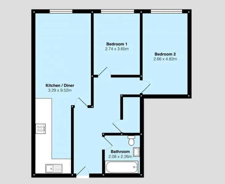 2 bedroom  Flat