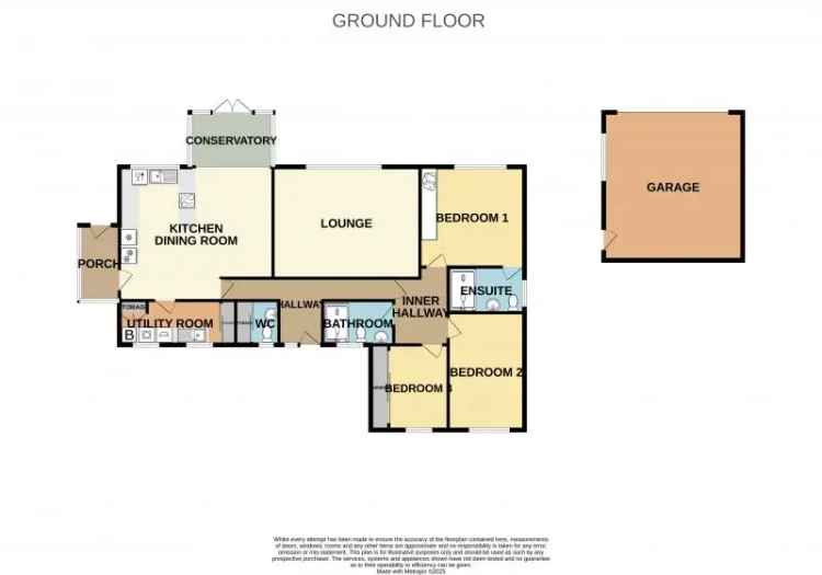 3 Bedroom Detached Bungalow with Large Garden and Garage