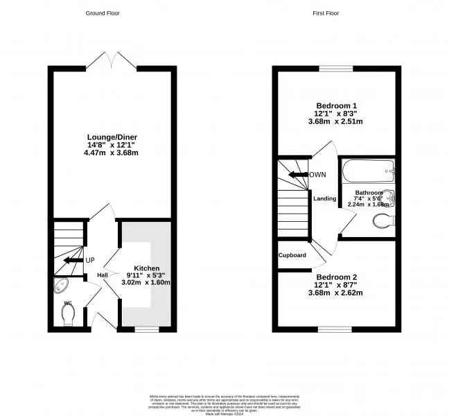 2 bedroom  Terraced house