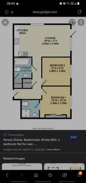 2 Bed Flat Bedminster Open Plan Kitchen Communal Garden