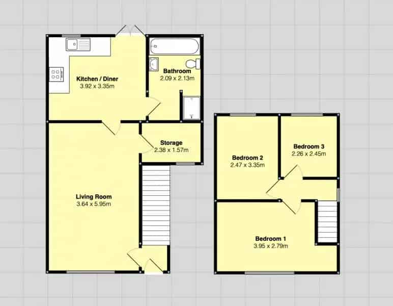 3 bedroom  Semi-detached house