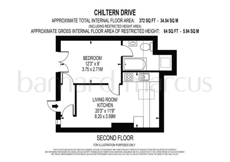 Open Plan Living Apartment with Juliet Balcony and Gas Central Heating