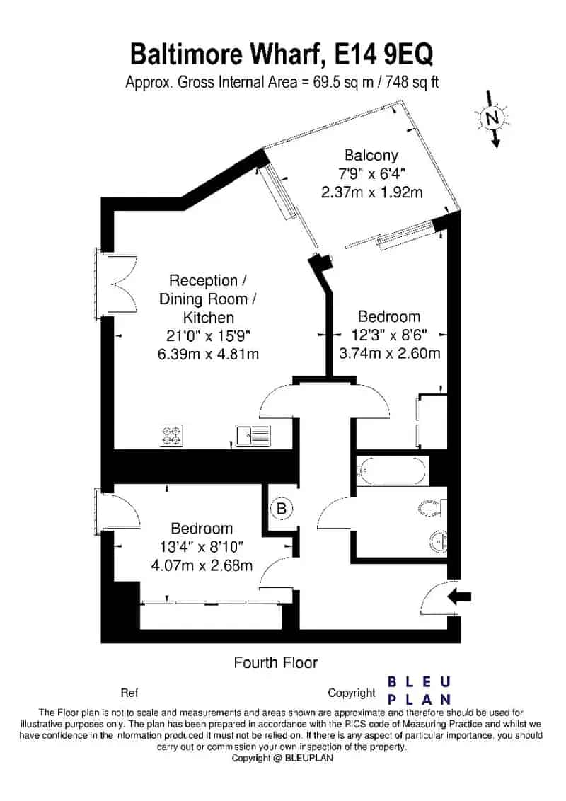 2 Bedroom Apartment House to Rent in Canary Wharf