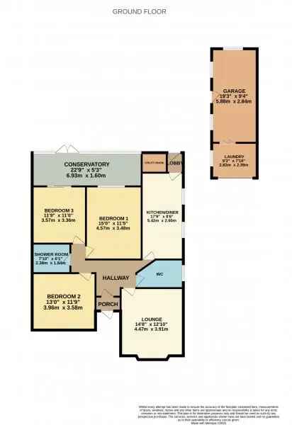 3 Bedroom Detached Bungalow with Garage and Conservatory