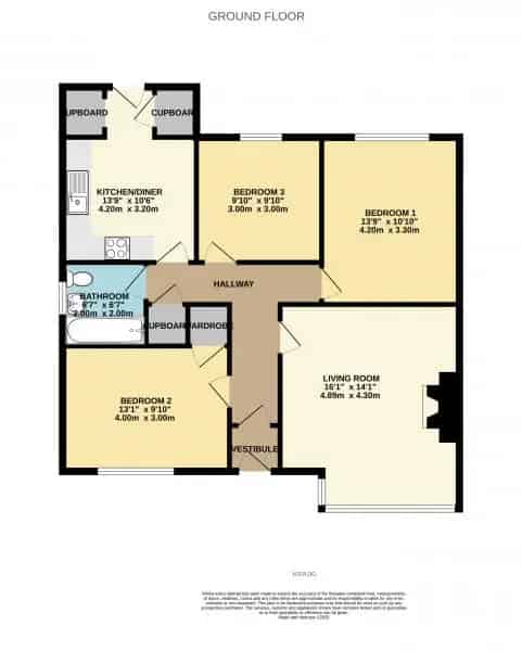 3 bedroom  Semi-detached bungalow