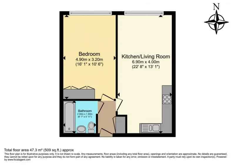 1 Bedroom Flat for Sale Top Floor Open Plan Parking EPC C