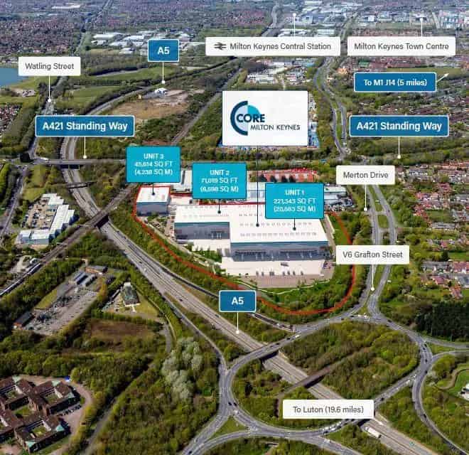 337976 sq ft Industrial Logistics Buildings Near A5 M1 J14