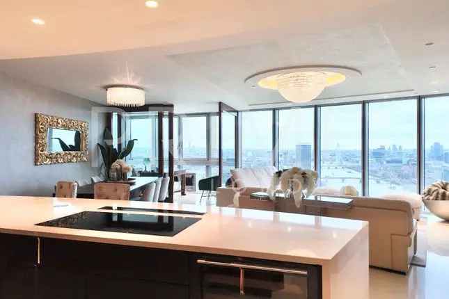 Luxury 3-Bed Apartment with River Thames Views St George Wharf Tower