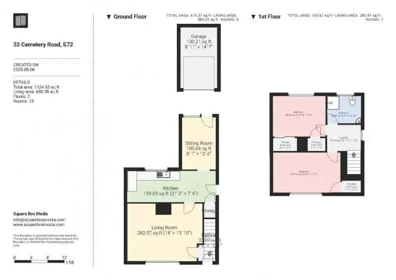 2 Bedroom Semi Detached House With Driveway and Garage