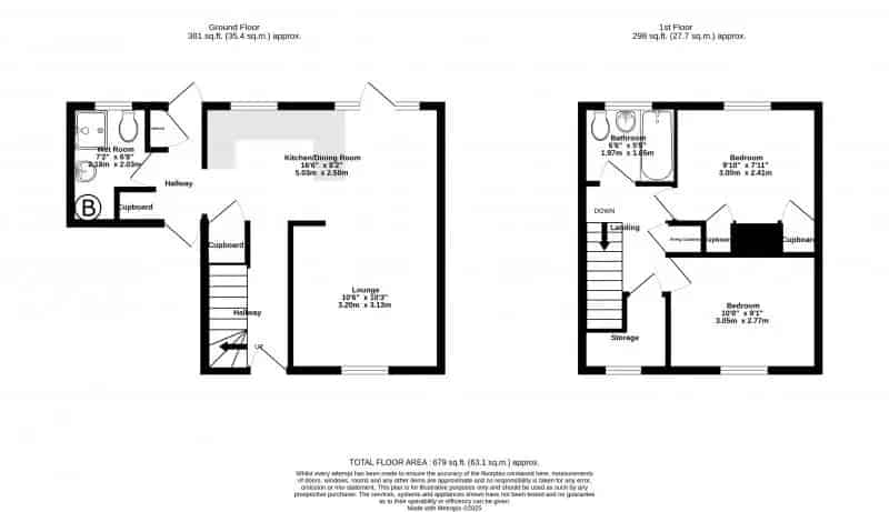 2 Bedroom Semi Detached House with Parking and Garden