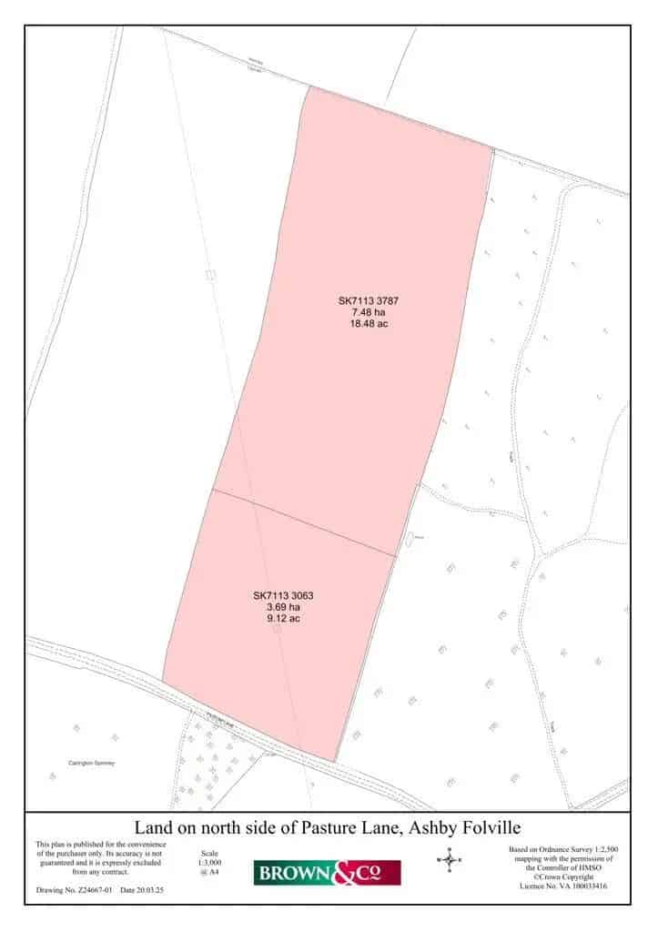 27.6 Acres Arable Land for Sale near Ashby Folville