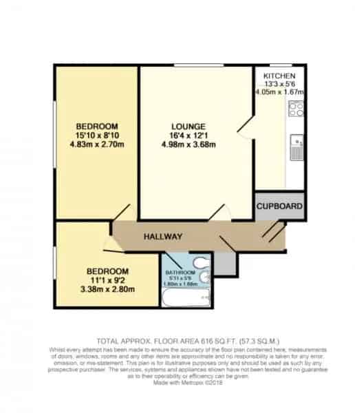 2 Bedroom Flat for Sale Ground Floor Modern Kitchen Parking Garage EPC C