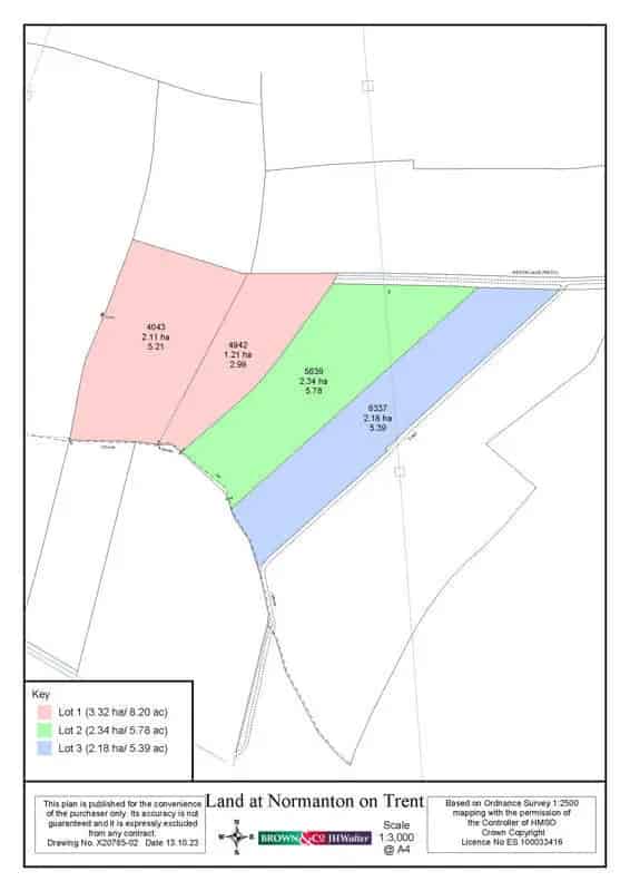 7.84 ha Grassland For Sale in Normanton on Trent