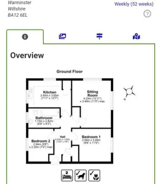 2 Bedroom Flat 1st Floor Mere
