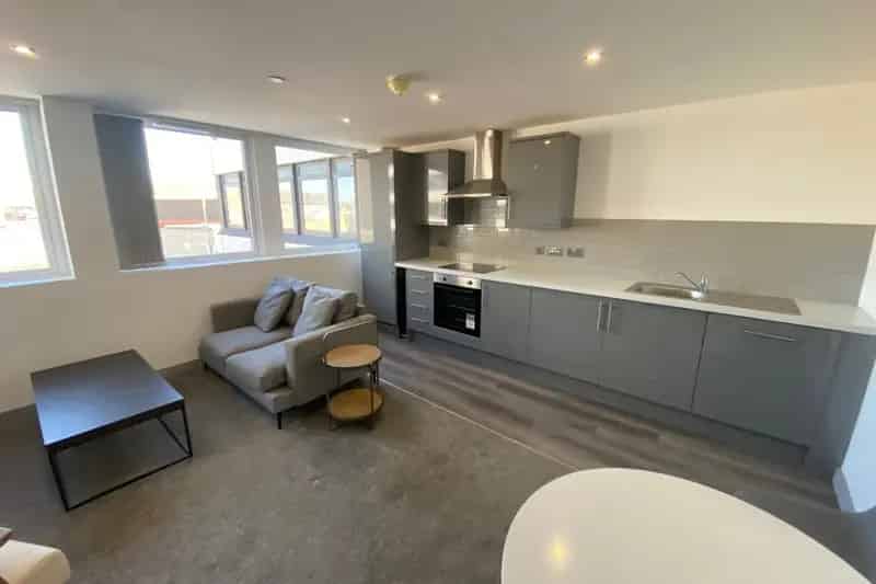 Modern Apartment with Integrated Kitchen and Wine Cooler
