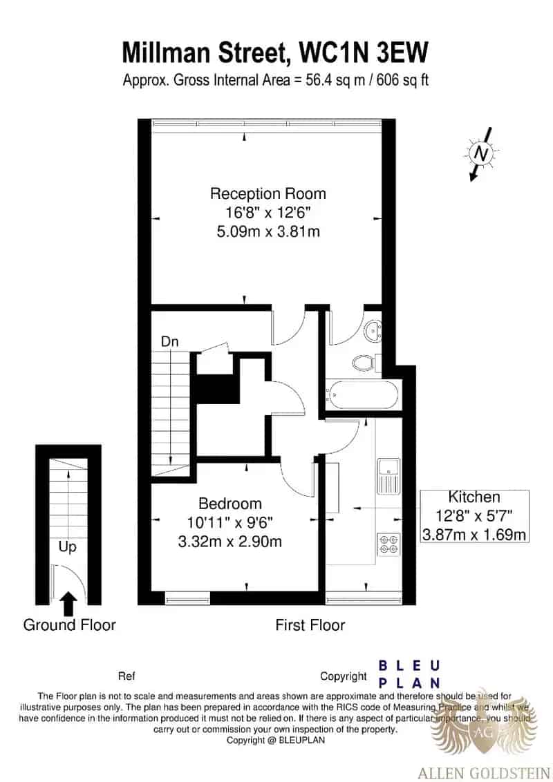 1 Bedroom Apartment Near Brunswick Centre and Hospitals