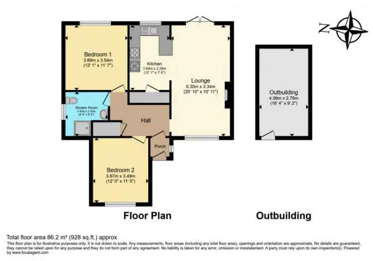 2 Bedroom Detached Bungalow with Modern Kitchen and Private Garden