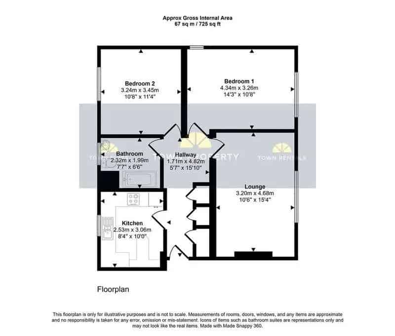 2 Bed Flat for Sale Top Floor Spacious Purpose Built