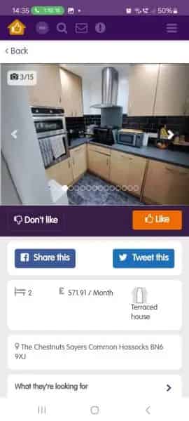 2 Double Bedroom House with Garden and Parking Near Brighton