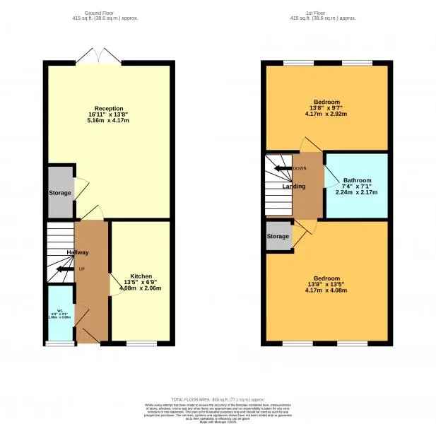 2 bedroom  Semi-detached house