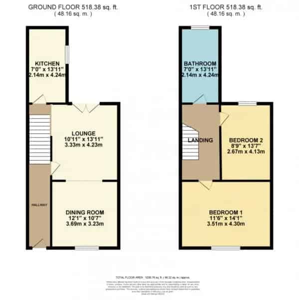 2 bedroom  Terraced house