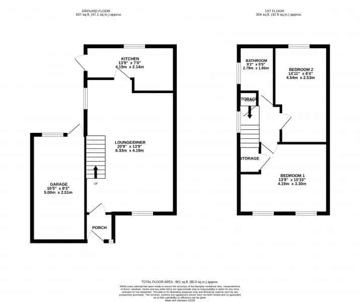 2 bedroom  Semi-detached house