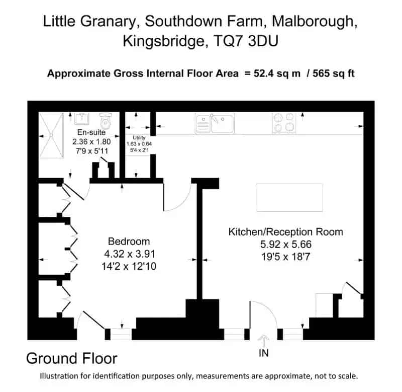 1 Bed Modern Apartment near Salcombe