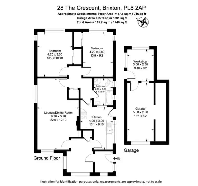 2 Bed Detached Bungalow for Sale