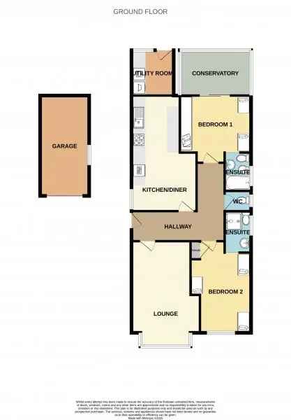 2 Bedroom Detached Bungalow with 2 En-Suites and Large Garden