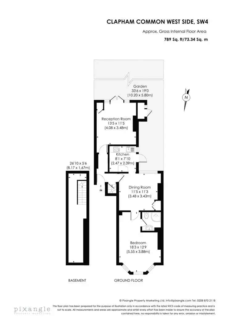 1 Bedroom Flat Apartment in London near Clapham Common