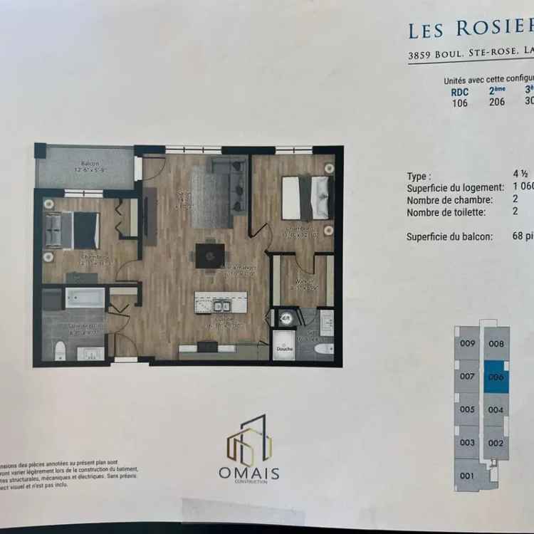 Condo for Sale in Laval Fabreville LES ROSIERS Project