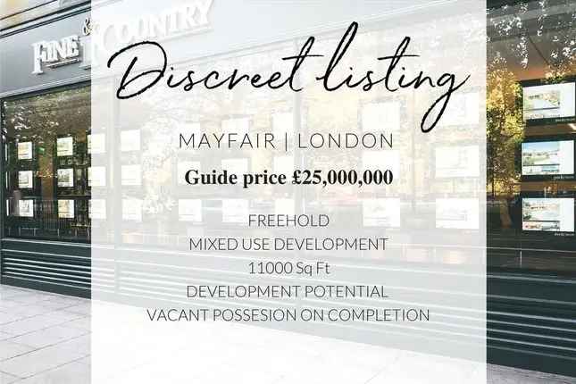 Mayfair Commercial Property For Sale 11000 sq ft Mixed Use Asset