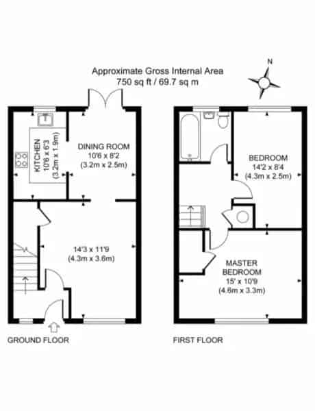 2 Double Bedroom House Private Garden Parking