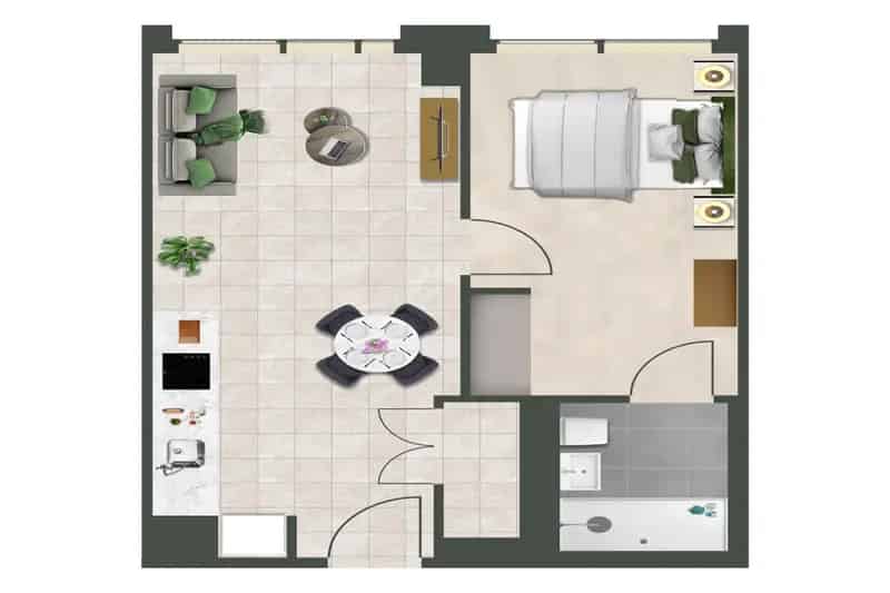 Luxury City Apartment with Panoramic Views and 24-Hour Gym