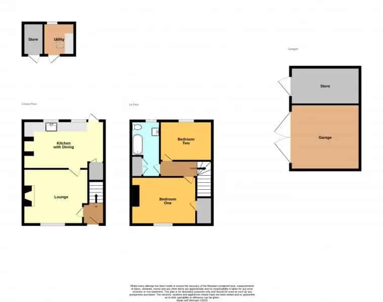 2 Bedroom Terraced House with Large Garden and Outbuildings