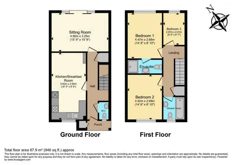 3 bedroom  End of terrace house
